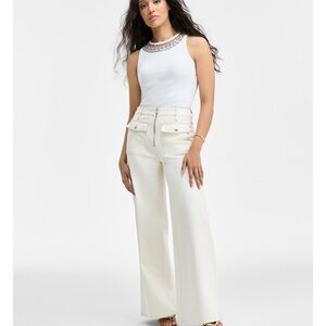 INC International Concepts Cream Flare Jeans
